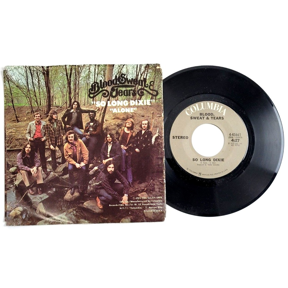 BLOOD, SWEAT & TEARS - ALONE / SO LONG DIXIE - ROCK 45 W/PS